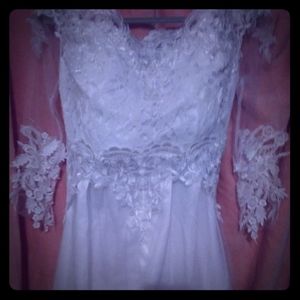 SATIN AND LACE WEDDING GOWN